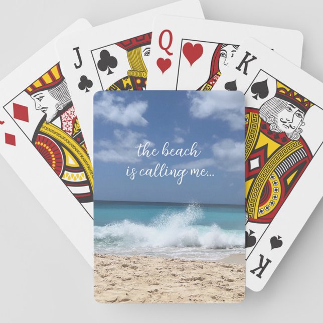 Baralho A Praia me chama de Paraíso Tropical (Beach Playing Cards, Family Reunion Games, Summer Activities, Beach House Gifts)