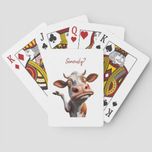 Baralho A vaca Bobo - "Sério?" Design de citação engraçado