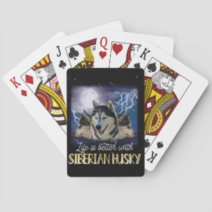 Baralho A Vida É Melhor Com Um Husky Siberiano