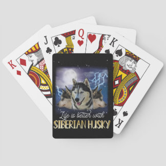 Baralho A Vida É Melhor Com Um Husky Siberiano