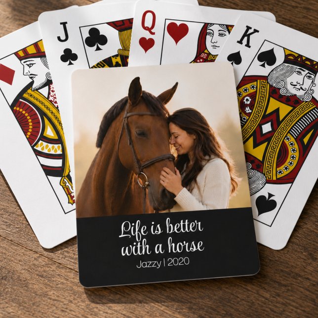 Baralho A Vida É Melhor Com Um Rótulo De Letra De Cavalo (Criador carregado)