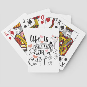Baralho A vida é melhor com um slogan de citação do Cat
