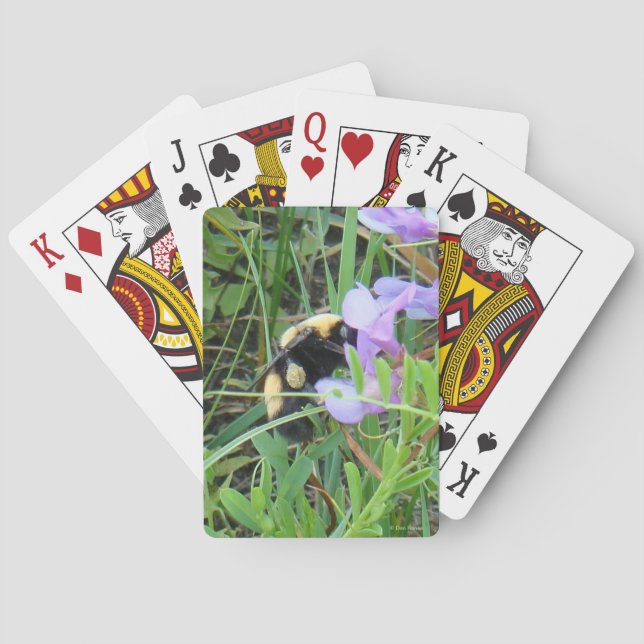 Baralho Abeja Selvagem F2 em Flores Silvestres Roxas (Verso)