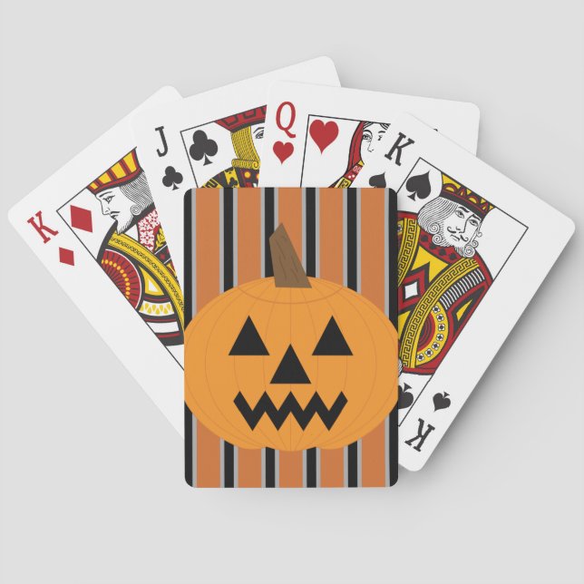 Baralho Abóboras de Halloween Divertidas e Elegantes (Verso)