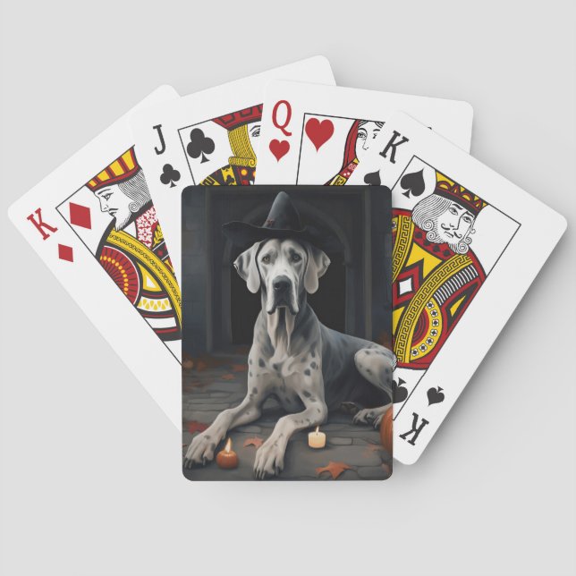 Baralho Abóboras Great Dane Halloween Assustador Flip (Verso)
