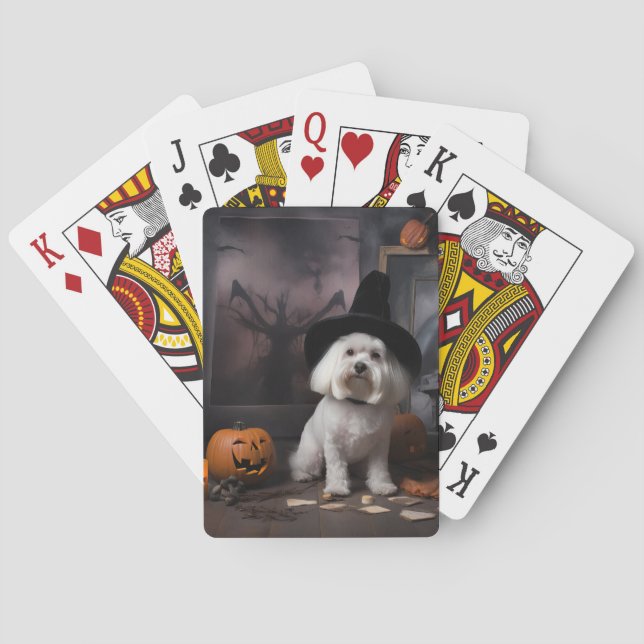 Baralho Abóboras Maltesas de Halloween Assustadoras (Verso)