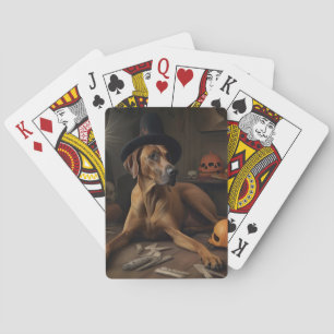 Baralho Abóboras Ridgeback da Rodésia Halloween Assustador