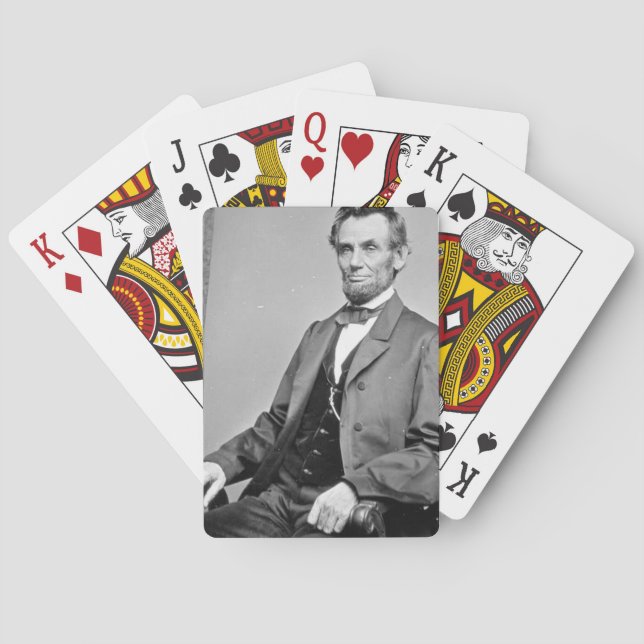 Baralho Abraham Lincoln jogando cartas (Verso)