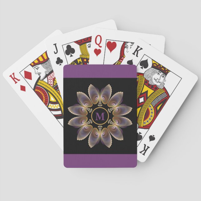 Baralho Abstrato Angel Wings Mandala Fractal Monograma (Verso)