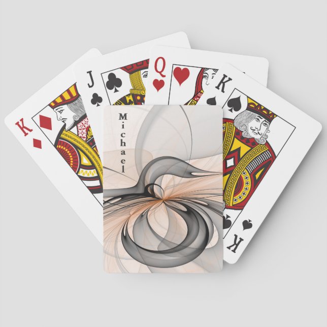 Baralho Abstrato Anthracite Cinza Sienna Forma Fractal Nom (Verso)