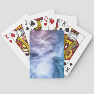 Baralho Abstrato branco-roxo azul nuvens celestiais fumam
