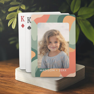 Baralho Abstrato de Linha Orgânica - 1 Foto Jade Tangerine