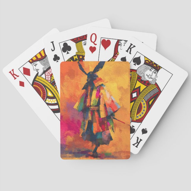 Baralho Abstrato Samurai Warrior Silhouette (Verso)