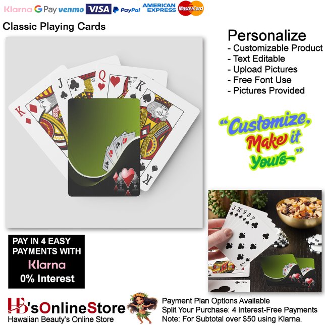 Baralho Ace de Todas as Profissões Jogando Cartões Fundo V (Ace of All Trades Playing Cards Green Background.)