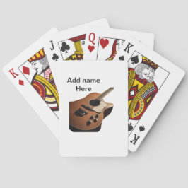 Baralho Adicione o nome do texto guitarra acústica castanh