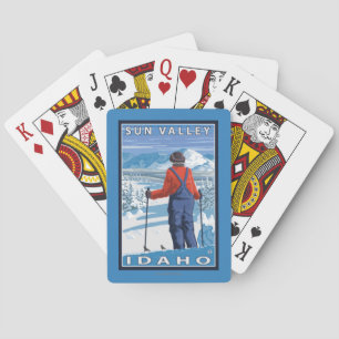 Baralho Admiração do esquiador - Sun Valley, Idaho