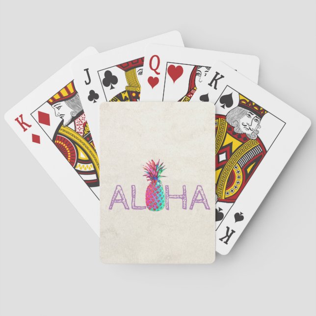 Baralho Adorável Abacaxi Havaiano Aloha (Verso)