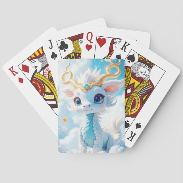 Baralho Adorável Dragão Bebê nas Nuvens (Verso)