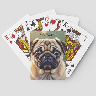 Baralho Adorável Pug Close up Personalizado Cachorro Fof