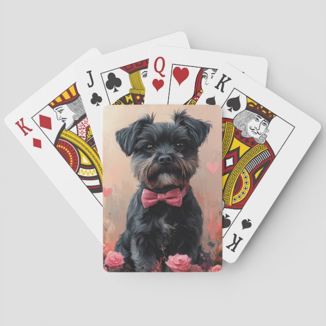 Baralho Affenpinscher com Rosas - Dia dos Namorados (Verso)