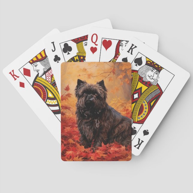Baralho Affenpinscher deixa cair inspirada (Verso)