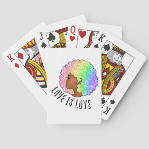 Baralho afro arco-íris amor LGBTQ é amor orgulho garota ne
