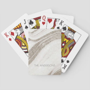 Baralho Agato de mármore Dourado Elegante Abstrato pálid