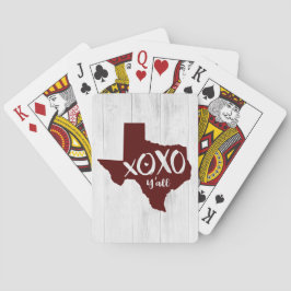 Baralho Aggie Maroon XOXO, Y'all - Forma do Estado do Texa