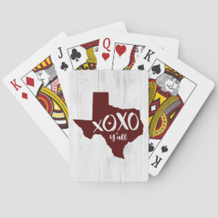 Baralho Aggie Maroon XOXO, Y'all - Texas State Shape