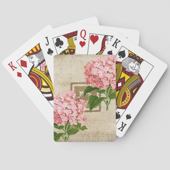 Baralho Agrupamentos de Hortênsias Rosa II (Verso)