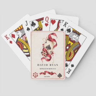 Baralho Água Colorida Cassino Las Vegas Casamento Borgonha