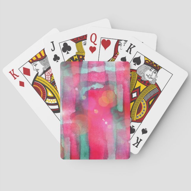 Baralho Aguarela pintada abstrato do brilho de Sun (Verso)
