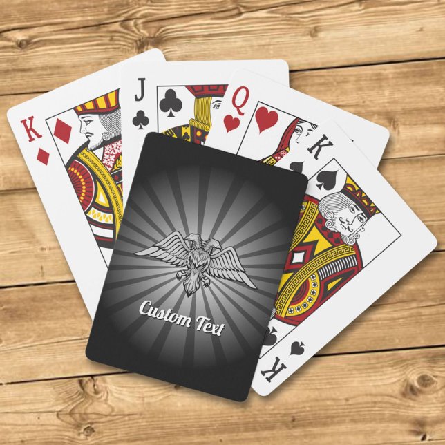 Baralho Águia cinza com duas cabeças jogando cartas (Criador carregado)