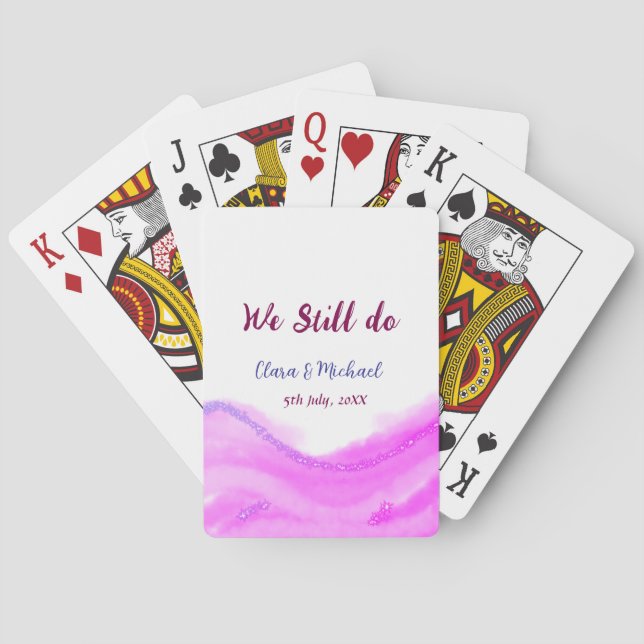 Baralho Ainda fazemos brilho púrpura da cor da água rosa (Verso)