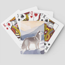 Baralho Alaskan Husky | Dog Mountain Watercolor