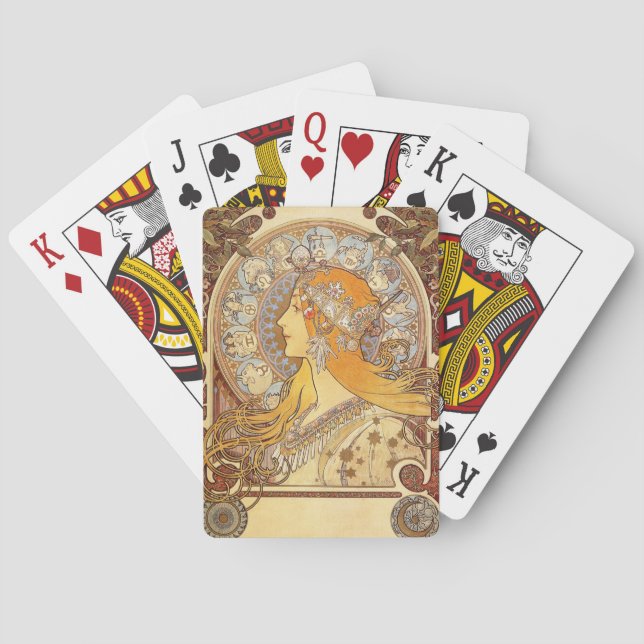 Baralho Alfonse Mucha Zodiac Art Nouveau Mulher (Verso)