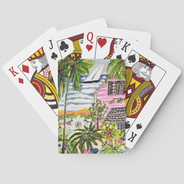 Baralho Algodão rosa perto da baía I (Verso)