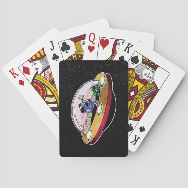 Baralho Alienígena espacial Roubando a Lua (Verso)