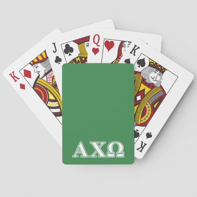 Baralho Alphi Chi Omega Letras Brancas e Verdes (Verso)