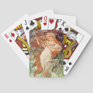 Baralho Alphonse Mucha, As Estações (1896) Primavera