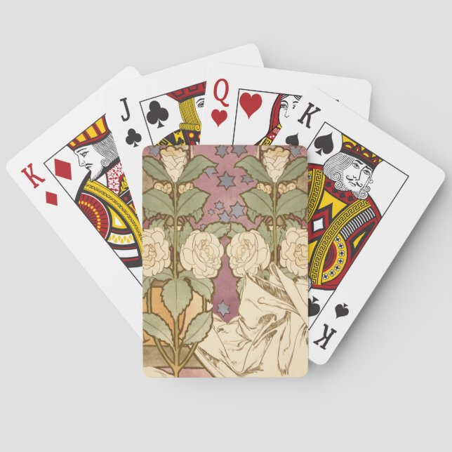 Baralho Alphonse Mucha Elegant Art Nouveau Stars Camellia  (Verso)