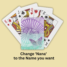 Baralho Alterar nome - Nana com espiral e borboleta roxa