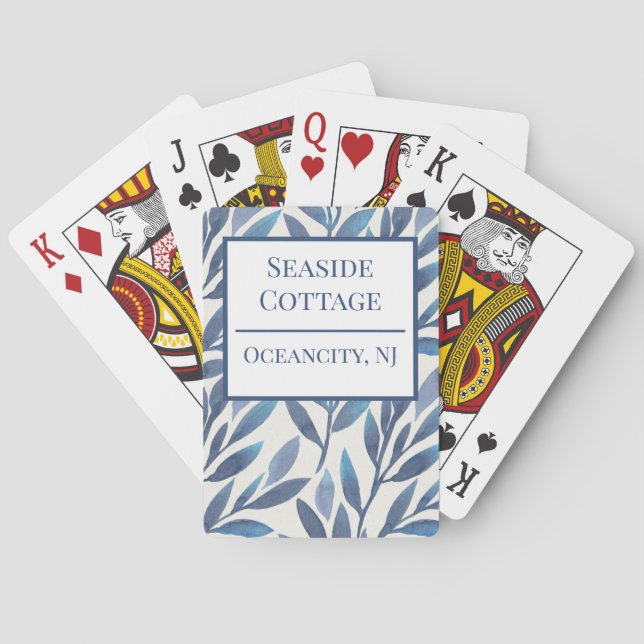 Baralho Aluguer De Férias Personalizadas Floral Blue Airbn (Verso)