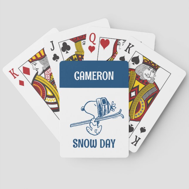 Baralho Amendoins | Cartões de Reprodução de Esqui Snoopy (Verso)