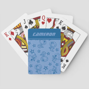 Baralho Amendoins Snoopy Blue Space Astronauta Jogando Car