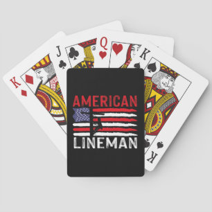 Baralho American Lineman Electric Cable Patriotic USA Flag
