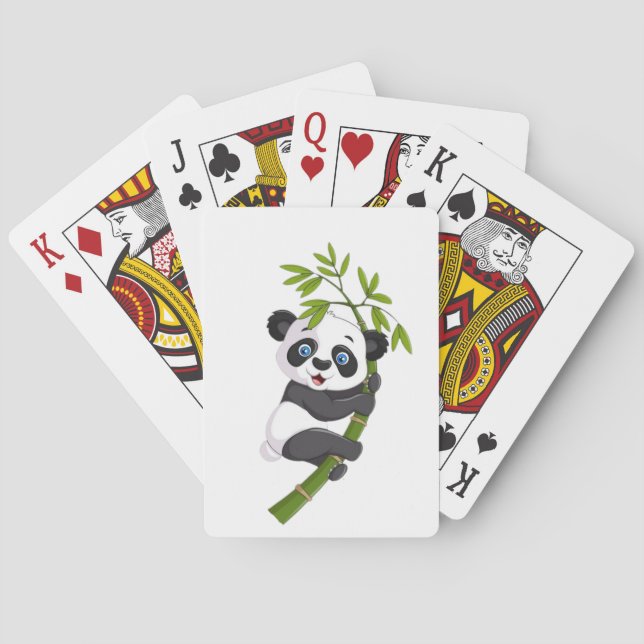 Baralho Amigo do Bambu Panda Feliz Balançando no Ba (Verso)