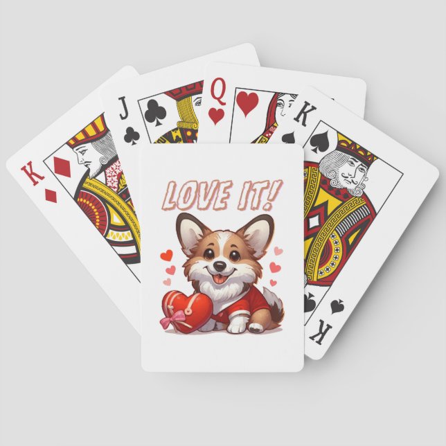 Baralho Amor de Corgi Fofo (Verso)