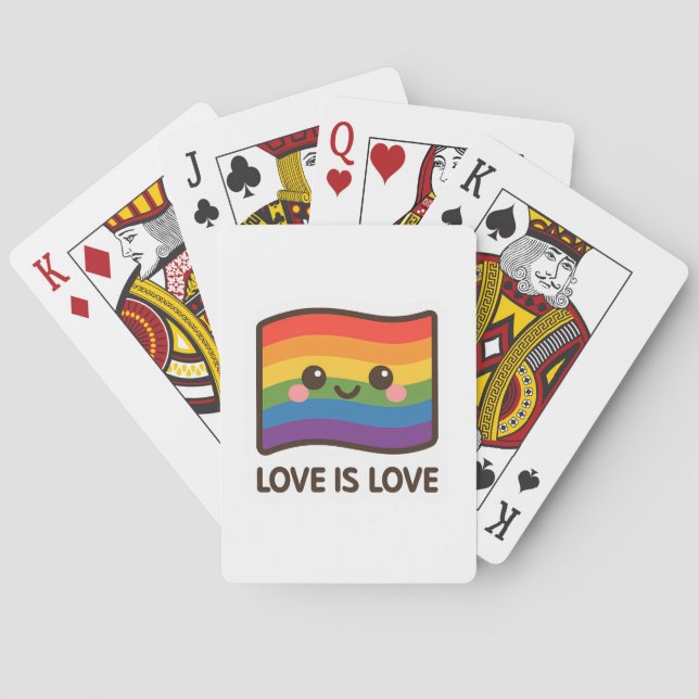 Baralho Amor é Amor - Design do Arco-Íris Kawaii (Verso)