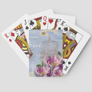 Baralho Amor vitoriano pensa sonhar gaiola de pássaros